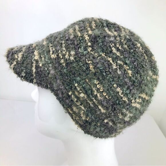 Coldwater Creek Bundle of Two Purple Olive Green Mottled Knit Brimmed Wool Hats - Picture 11 of 14